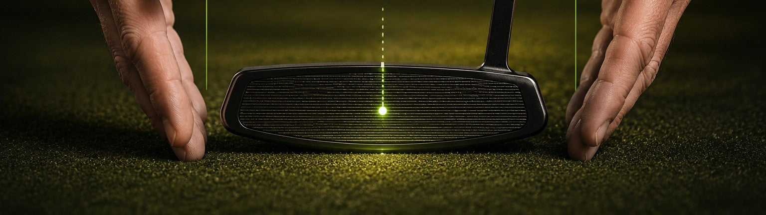 P2 putter grip and putter face on the green